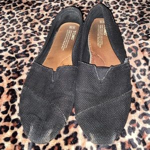 Black Burlap Toms